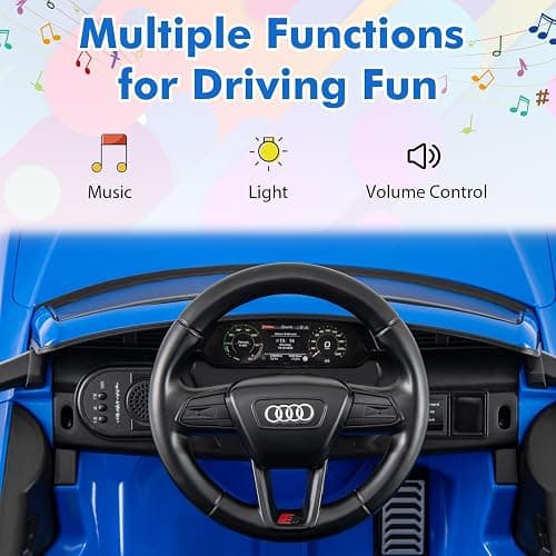 Licensed Audi SQ8 Ride on Car by INFANS, Battery Powered Electric Vehicle for with Remote Control, Adjustable Music, LED Lights, Suspension, Driving Toy Gift for Kids Toddler Age 3+ (Blue) thumbnail 5