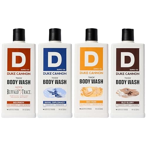 Duke Cannon Supply Co. Thick High Viscosity Body Wash - 3X Thicker, Plant-Based, Mineral-Enriched Body Wash for Men - Bourbon, Naval Diplomacy, Old Glory, & Bay Rum thumbnail 9