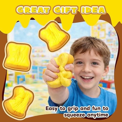 3 Pack Slow Rising Squishy Butter Bread, Realistic Bread Squishies with Butter Scent, Soft Sticky Squishy Toy, Stress Relief Fidget for Focus, Popular Squishies Gift Party Favor thumbnail 7
