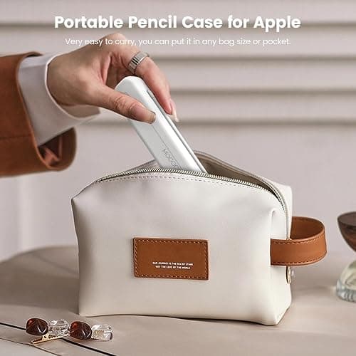 MOGOOD Carrying Case, Pencil Case for Apple Pencil 1st Generation/Apple Pencil 2nd Generation Case Holder, White with Grey Inner Liner thumbnail 6