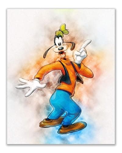 Mickey Mouse Original Watercolor Prints Set of 6 Wall Art Prints for Kids Room Wall Decor (8 x 10 Inch) Minnie Donald Daisy Duck Pluto Goofy thumbnail 5
