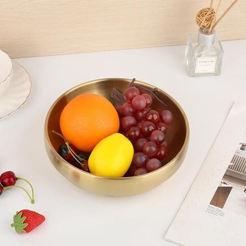 GUSHBIN 7.4 Inch Key Bowl for Entryway Table,Gold Decorative Bowl for Keys | Key Dish for Organizing Tabletop, Catch All Bowls for Kitchen Counter, Coffee Table, Home Decor thumbnail 7