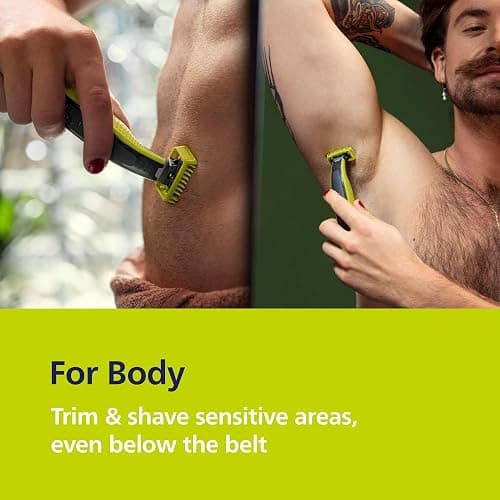 Philips OneBlade Hybrid 360 Blade Technology Electric Shaver for Face & Body, Beard Trimmer/Groomer with 3 x 360 Blade, 3 x Stubble Comb (1,3,5mm) & 1x Body Kit, Model QP2824/31 thumbnail 3