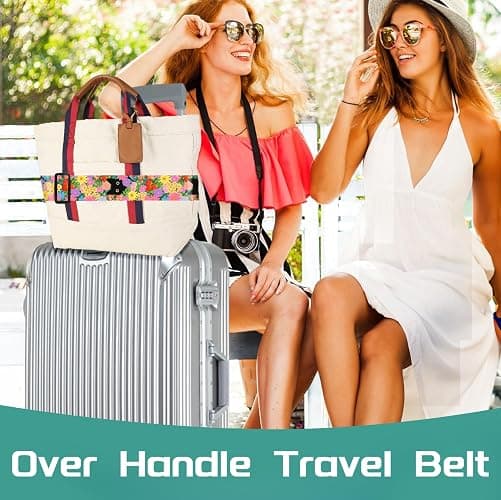 Slohif Luggage Straps for Suitcases Travel Belt Accessories Luggage Connector Identifiers 2 Pack Over Handle with Buckle Unique Nylon Adjustable Strap for Sleeping Bag Car Seat Cat thumbnail 6