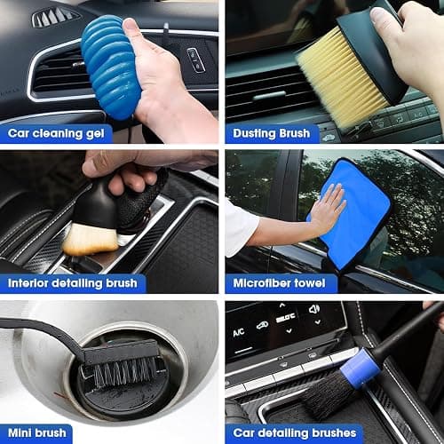 Viewsun Car Cleaning Kit, Car Interior Detailing Kit with High Power Handheld Vacuum Cordless Rechargeable, Detailing Brush Set, Windshield Cleaner, Complete Auto Accessories for Men, Women Gift thumbnail 8