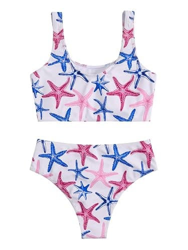 RoseSeek Girl's 2 Piece Striped Bowknot Swimsuit Set Wireless Cute Bathing Suit Summer Beachwear Bikini Sets thumbnail 2