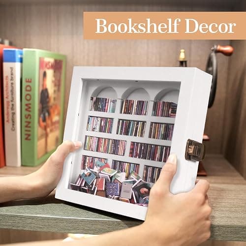 Anxiety Bookshelf – Mini Books Display for Stress Relief and Fun Decor, Perfect Decorative Miniature Library for Book Lovers, Ideal for Home Decor, Office Décor, and Thoughtful Gift Giving - White thumbnail 6