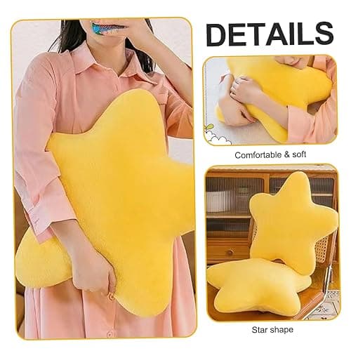 2Pcs Star Pillow, 12 Inch Star Shaped Plush Pillow, Cute Cuddly Sofa Cushion Decorative Fluffy Cushion for Living, Bedroom Play Room, Pillows for Kids thumbnail 5