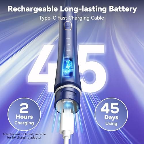 JTF Orthodontic Electric Toothbrush for Braces: 6 U-Shaped Soft Brush Heads, 5 Brushing Mode, 2Min Timer, IPX7 Waterproof, Deep Oral Clean, Rechargeable Sonic Toothbrushes for Tooth with Dental Device thumbnail 5