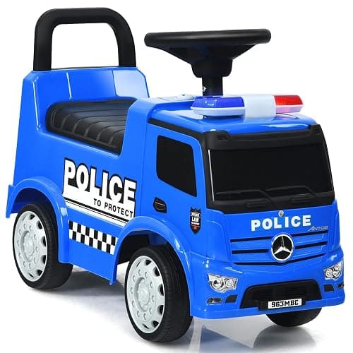 HONEY JOY Ride On Push Car, Licensed Mercedes Benz Push Cars for Toddlers w/Horn, Music, Lights, Under Seat Storage, Foot-to-Floor Ride On Fire Truck Toy for Kids Boys Girls 1-3, Blue thumbnail 9