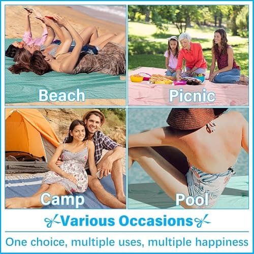 Oversized Turkish Beach Towel Blanket XXL Cotton Sandproof Towels Boho Woven Extra Large Big Sand Free Giant Throw Blankets Huge Quilt XL Picnic Camping Necessities Cloud For Adult Gifts Blue thumbnail 6