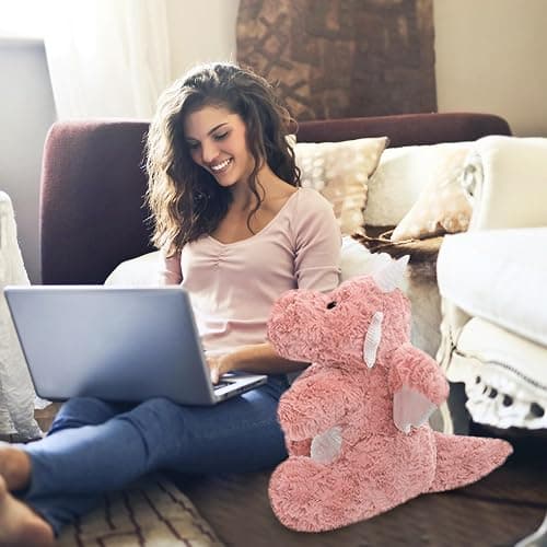 SUSULF Little Flying Dragon - Cute Stuffed Animal Plush Toy - Adorable Soft Dragons Toy Plushies and Gifts - Perfect Present for Kids (Pink,7.87in/20cm) - Pink - 7.87in/20cm thumbnail 4