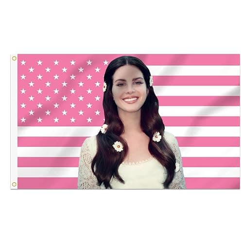Shmbada 3x5 Foot LanaDel Decorative Rey Flag, Double Stitched with 2 Brass Grommets, Tapestry Wall Hanging for Room Decor, College Dorm, Outdoor Porch, or Indoor - Image 1