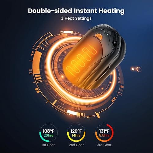 AI Hand Warmers Rechargeable 2 Pack,6000mAh Rechargeable Hand Warmer,20Hrs Long Heating Electric Hand Warmer,Portable Pocket Heater,Pocket Size Hand Warmer, Gifts for Christmas thumbnail 3