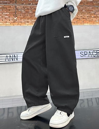 SEAUR Boys Cargo Pants Elastic Waist Baggy Loose Joggers Trousers Cotton School Track Sweatpants thumbnail 4