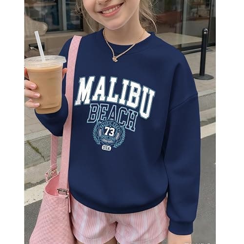 Sulayesh Cute Preppy Letter Graphic Sweatshirts for Teen Girls Oversized Aesthetic Hoodies Crewneck Long Sleeve Pullover Tops thumbnail 2