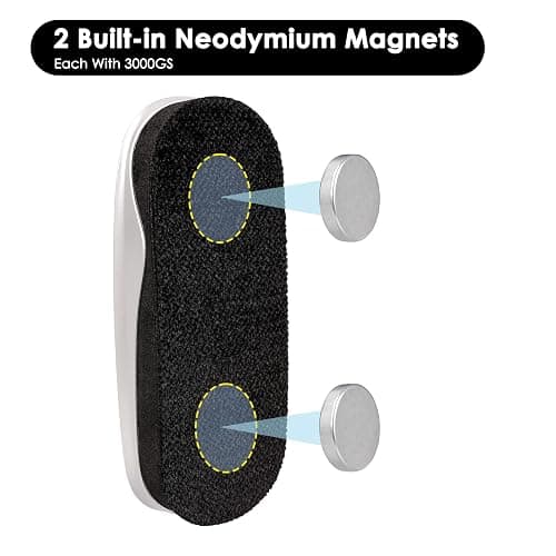 maxtek Magnetic Dry Erase Eraser for Glass White Board, 1 Pack, Built-in Neodymium Magnets thumbnail 3