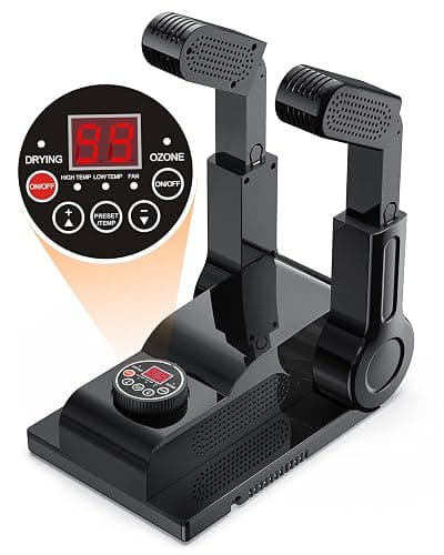 FORLIM [Upgraded Temperature Control] Boot Dryer for Work Boots - Shoe Dryer with 24-Hour Delay Timer, Portable Glove Dryer & Boot Warmer, Automatic Shut-Off Timer, Folding Design, Smart Panel, Black - Image 1