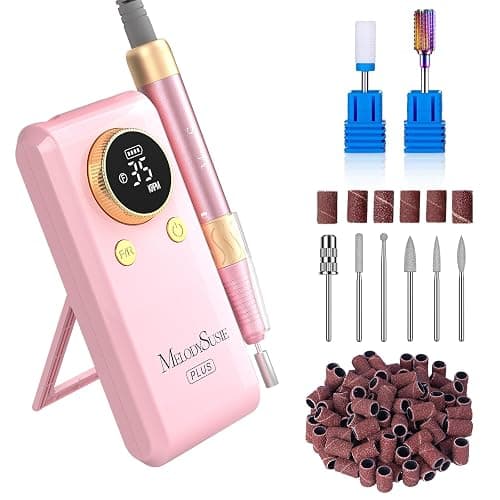 MelodySusie Clip-On Rechargeable 2-in-1 Nail Drill with Adjustable Built-In Stand,SM330G 35000RPM E-File with Lightweight Handpiece for All Manicure Shaping & Gel Removal for Advanced Home & Salon Use - Image 1