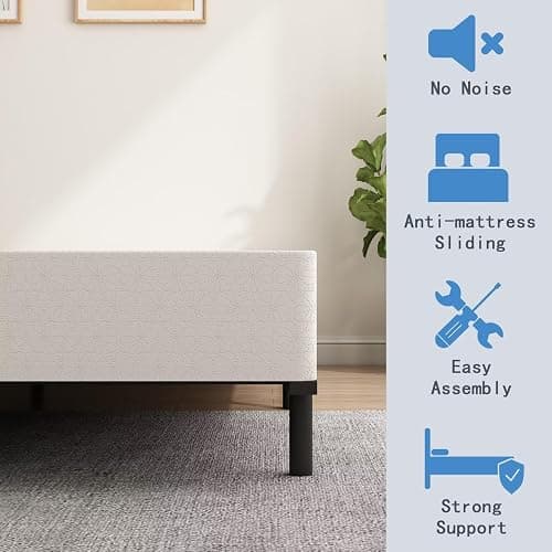 ALDRICH Queen Box Springs 9 Inch Heavy Duty Metal Box Spring Mattress Foundation 3000lbs Max Weight Capacity/Non-Slip/No Noise/Easy Assembly/Easy Clean Cover thumbnail 6