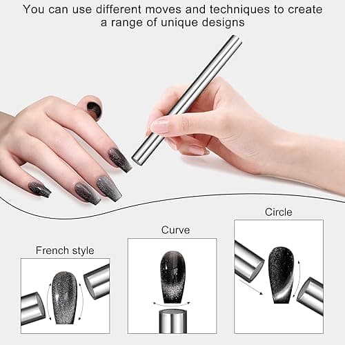 vnjaoi Nail Magnet Tool,Super Long Double-head Nail Magnet Pens Magnet Stick 3D Magnetic Cat Eye Gel Polish Nail Art, for DIY 3d Magnetic, Salon, Studio or Home thumbnail 5