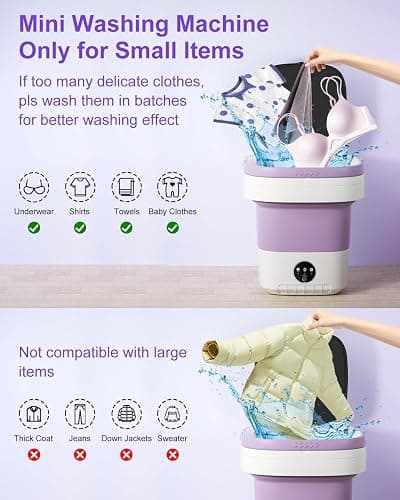 16L Portable Washing Machine, Large Capacity Compact Laundry Machine of Underwear, Baby Clothes, Socks, 3 Cleaning Modes Suitable for Small Clothes, Foldable Design for Hotel, Home,Apartment,Campain ﻿ thumbnail 3
