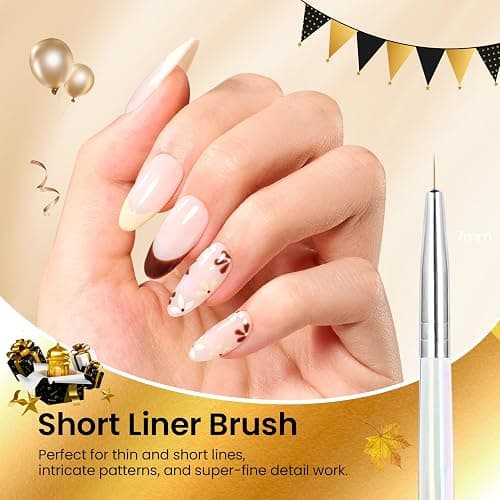Beetles Nail Art Brushes 25pcs - Confetti Pens Daul Ended Dotting Tools & 5pcs Nail Art Liner Brushes Set Painting thumbnail 8