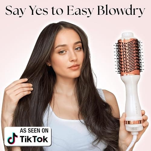 Hair Dryer/Hot Air Brush with Adjustable Temperature - for Styling Short, Medium & Long Hair - Women Hair Volumizer & Styler - Lily England Heated Hair Dryer thumbnail 2