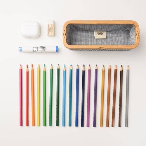 GUDEE UROKI Pen Case Pencil Pouch Lightweight and Spacious with Bamboo Frame Magnetic Opening for Organizing Stationary Office Supply 7.8x2.9.x2.7 inch Men and Women Infinity Blue thumbnail 8