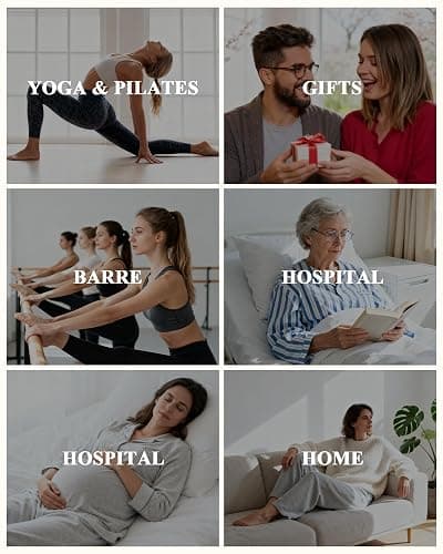 Darller 5 Pairs Pilates Socks with Grips for Women, Non Slip Cotton Ruffle Yoga Socks for Barre Workout Hospital thumbnail 7
