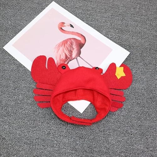 Dzrige Halloween Pet Crab Hat Red Plush Crab Hat Funny Cat Pup Small Pet Hat Halloween Crab Headwear for Halloween Masquerade Dress Up Cosplay thumbnail 3