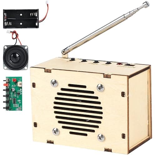 Science Kits for Kids Age 8-12 12-14, STEM Kits for Kids Age 8-10, STEM Toys Build Your Own FM Radio Kit, DIY Electronic Snap Circuits Projects Gifts for Teen Girls Boys 9 11 13 15 16+ (Classic Wood) - Image 1