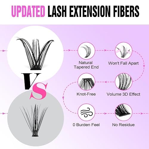 Pawotence Lash Clusters 280pcs Individual Lashes 30D 40D Cluster Eyelash Extensions 9-16mm Eyelash Clusters Lash Extensions for Self Application (30D&40D, 0.07D, 9-16mm) thumbnail 4