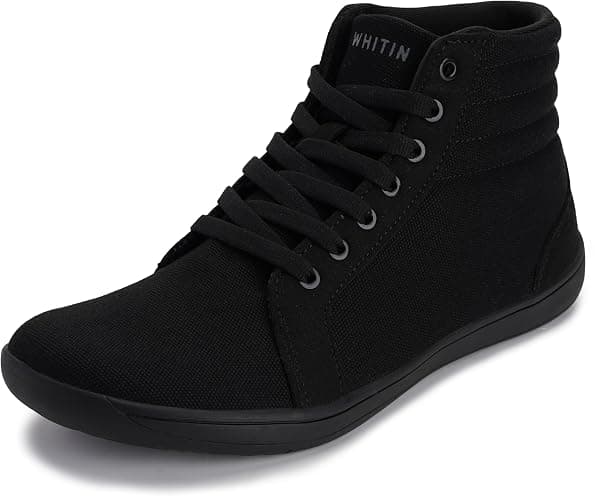 WHITIN Women's Wide High-Top Canvas Barefoot Sneakers | Minimalist Street-Ready Fit | Comfort-Forward Ankle Support - Image 1