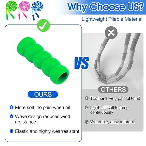 Jump Rope for Kids, 9 Ft Adjustable Jump Ropes for 4 5 6 7 8 10 12, Segmented Soft Beaded Jumping Rope Age 8-12, Tangle Free Skipping Rope for Women Man Fitness Weight Loss thumbnail 5