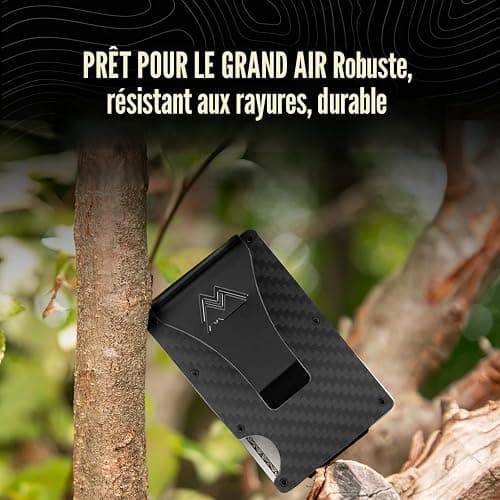 Mountain Voyage Co Minimalist Wallet for Men & Women - Slim RFID Wallet, Scratch Resistant, Credit Card Holder & Money Clip, Easily Removable Money & Cards, (Matte Carbon Fiber) thumbnail 8