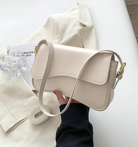 Shoulder Bag for Women Y2K Trendy Purse Vegan Leather Hobo Handbags Clutch Saddle Bag with 2 Removable Strap thumbnail 5