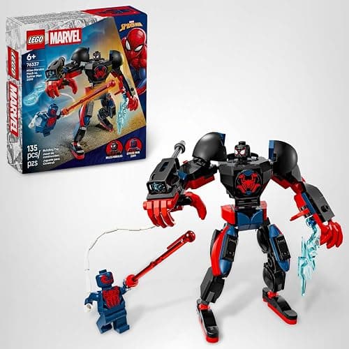 LEGO Marvel Miles Morales Mech vs. Spider-Man 2099 Building Toy for Boys & Girls - Poseable Super Hero Mech & 2 Marvel Minifigures for Kids & Fans, Ages 6+ - Gift Idea for Birthdays - 76337 thumbnail 7