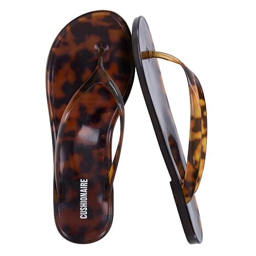 CUSHIONAIRE Splash Jelly Flip Flops for Women With Flexible Sole, Glossy Jelly Finish Summer Sandals for Women - Image 1