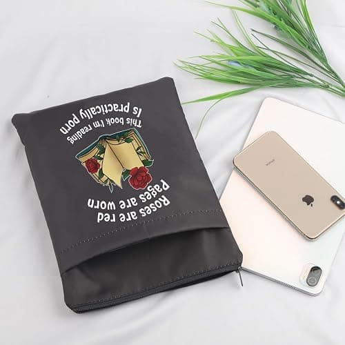 CHOORO Roses are Red Pages are Worn Book Sleeve Bookish Merch Romance Reader Gift Dirty Book Lover Gift (Red Pages-b) thumbnail 4