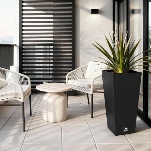 Maple99 Outdoor Planter 30 Inch – Large Tall Planters for Outdoor and Indoor Plants, Modern Tapered Design, Weather Resistant with Drainage Holes and Removable Insert Tray thumbnail 8
