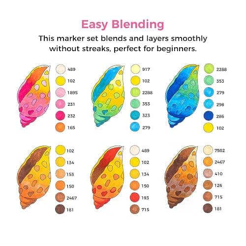 Ohuhu Alcohol Markers Brush Tip - Double Tipped Markers for Artist Adult Coloring Sketching - 48-color Art Marker Set for Fashion Cartoon Animation Illustration Design - Brush Chisel Dual Tips thumbnail 4