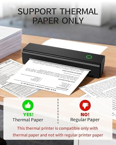 NDYIN Portable Printers Wireless for Travel, N80 Wireless Thermal Printer Bluetooth Inkless Printer Support 8.5" X 11" US Letter & A4, Compatible with iOS, Android, Laptop thumbnail 3