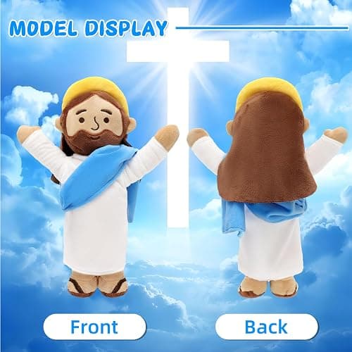 Yelakey Jesus Plush Jesus Stuffed Doll Christian Stuff Plushie Toys Religious Party Favors Gifts for Kids for Christening Easter Christmas (brownblue) thumbnail 4