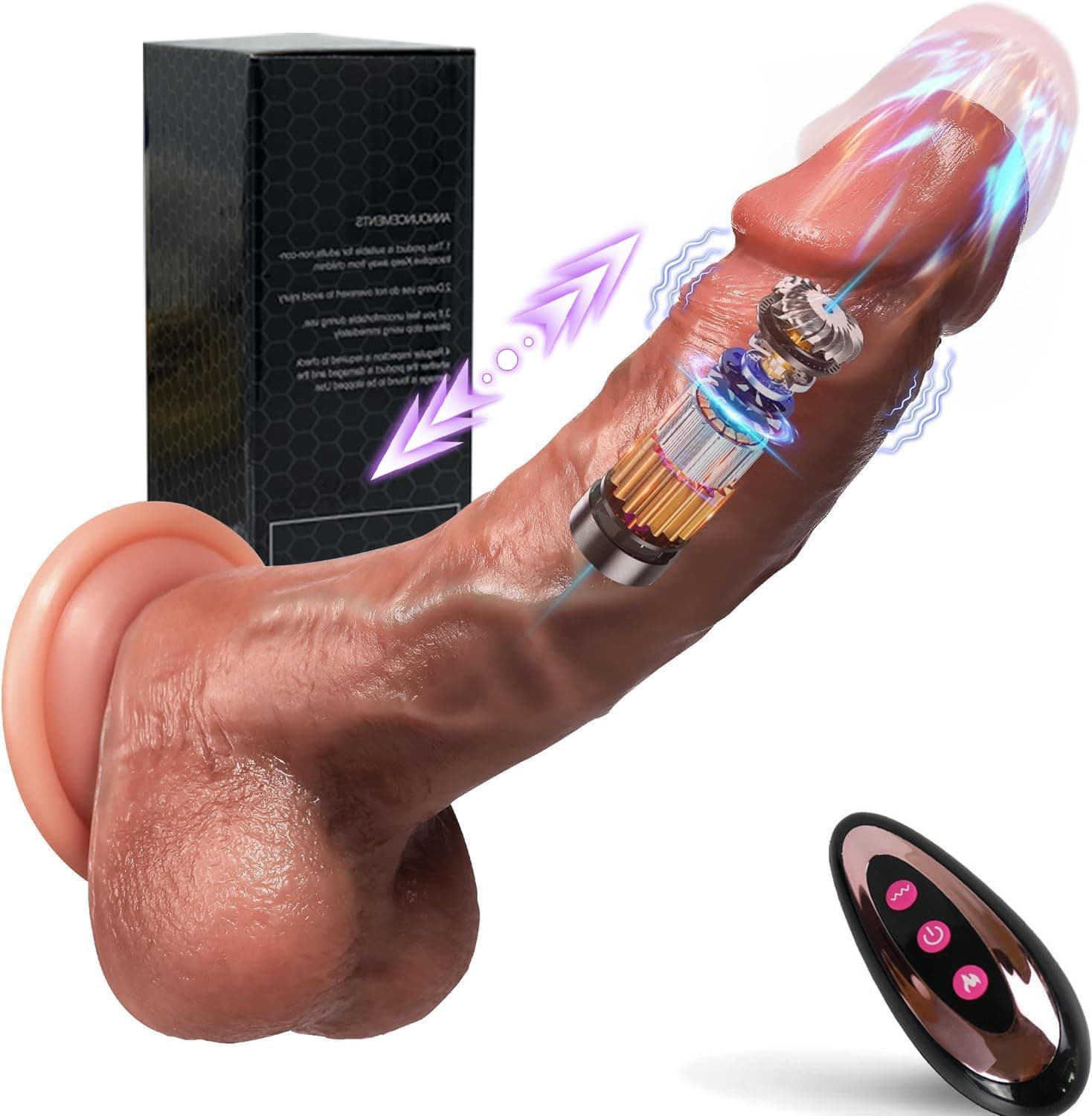 Realistic Dildos Feels Like Skin, 8.6 Inch Thrusting Dildo Vibrator with 7 Vibrating Modes G Spot Vagina Silicone Dildos Female Sex Stimulator Adult Sex Toys for Women and Couple with Heating thumbnail 7