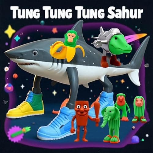 24pcs Italian Brainrot Toys, Tralalero Tralala Action Figure,Brainrot Meme Shark Figures Toys 2.5in,Funny Animals,Unique Key Chain,Decorations Gifts for Fans Office Room Figurine Decor thumbnail 5