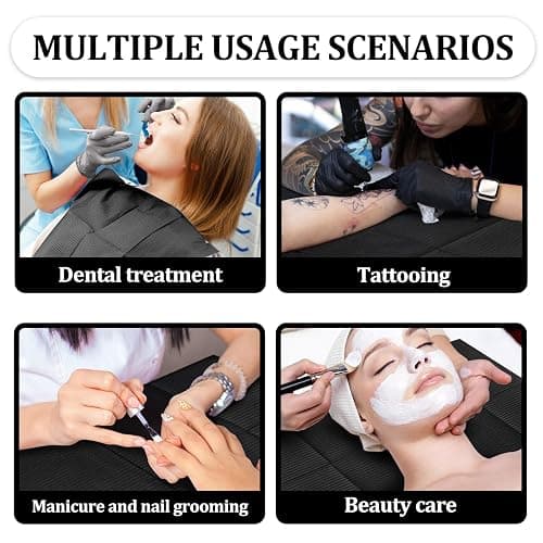 80Pcs Disposable Nail Mats - Fordable Nail Paper Towels for Table Acrylic Nail Practice Sheet, 13" x 18" 3 Ply Waterproof Nail Art Table Mats Clean Pads for Salon Manicure Tattoo (Black) thumbnail 4