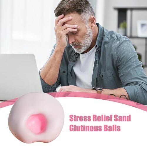 Stress Relief Sand Glutinous Balls, Mini Stress Balls Squishy Fidget Toys, Shapeable Vacuum S-tress Ball for Kids & Adults, Fun Slow Rising Squeeze Sand Stressball Sensory Reliever Pinch Toy thumbnail 3