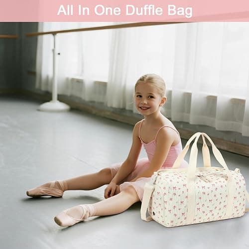 BTOOP Duffle Bag for Gym Sports Women Girls Workout Travel Bag Weekender with Shoe Compartment and Wet Pocket thumbnail 6