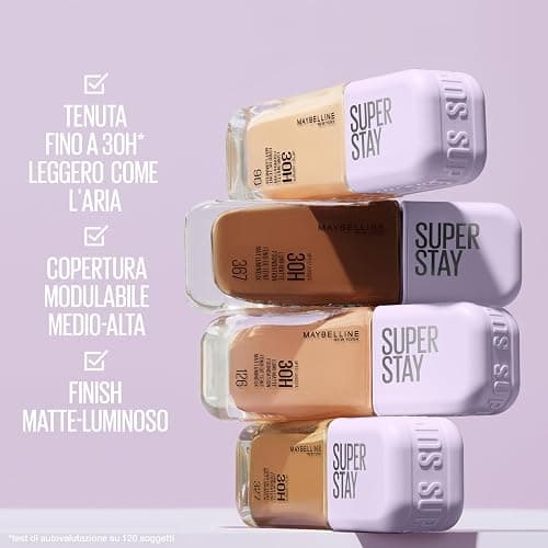 Maybelline New York Fondotinta a Lunga Tenuta, Per Tutti i Tipi di Pelle, Finish Matte Luminoso, Copertura Medio-Alta, Fino a 30H di Tenuta, Con Amminoacidi, Superstay Lumi-Matte, Tonalità: 98 thumbnail 3